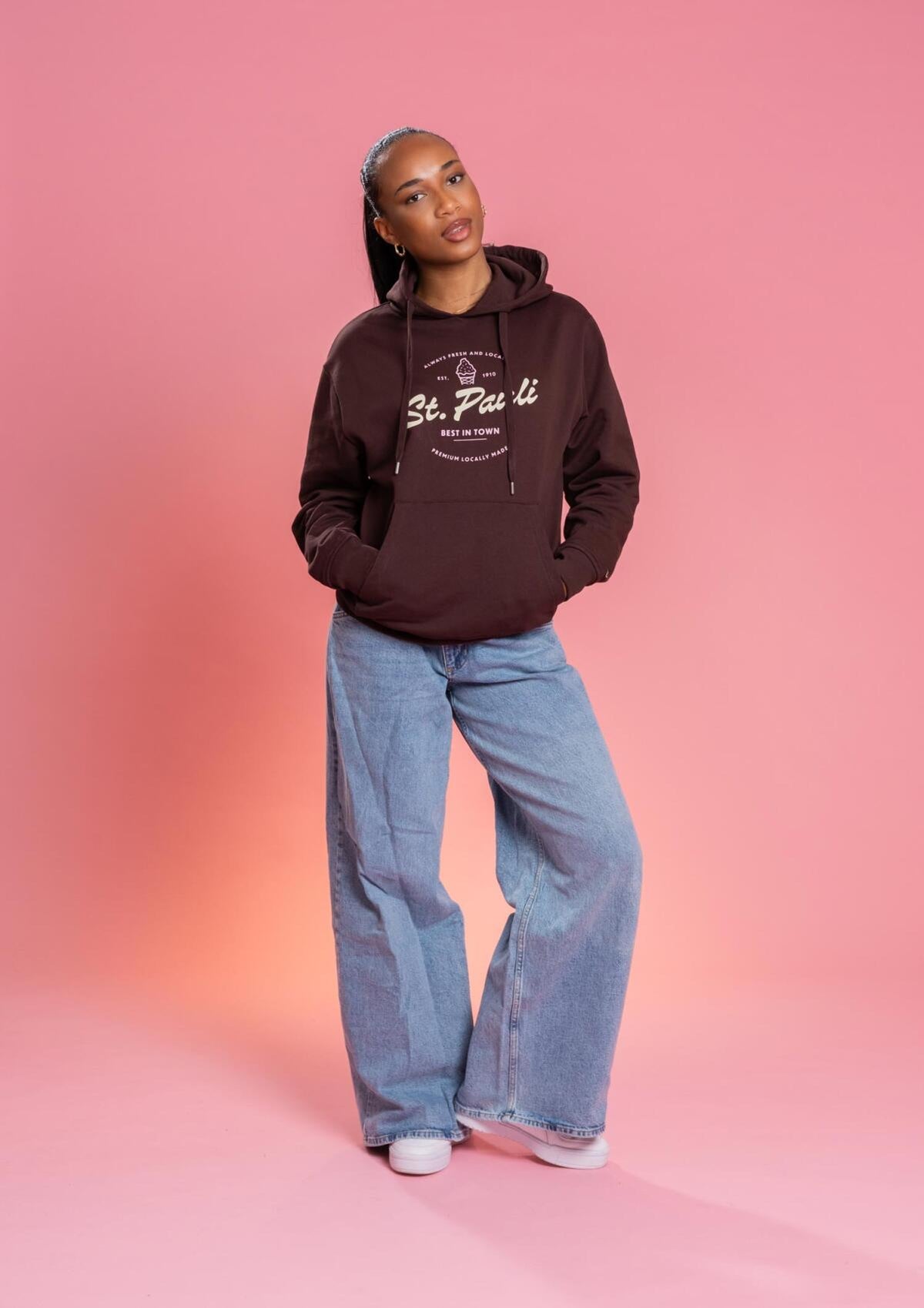 Kapuzenpullover "FÜR ST PAULI" braun