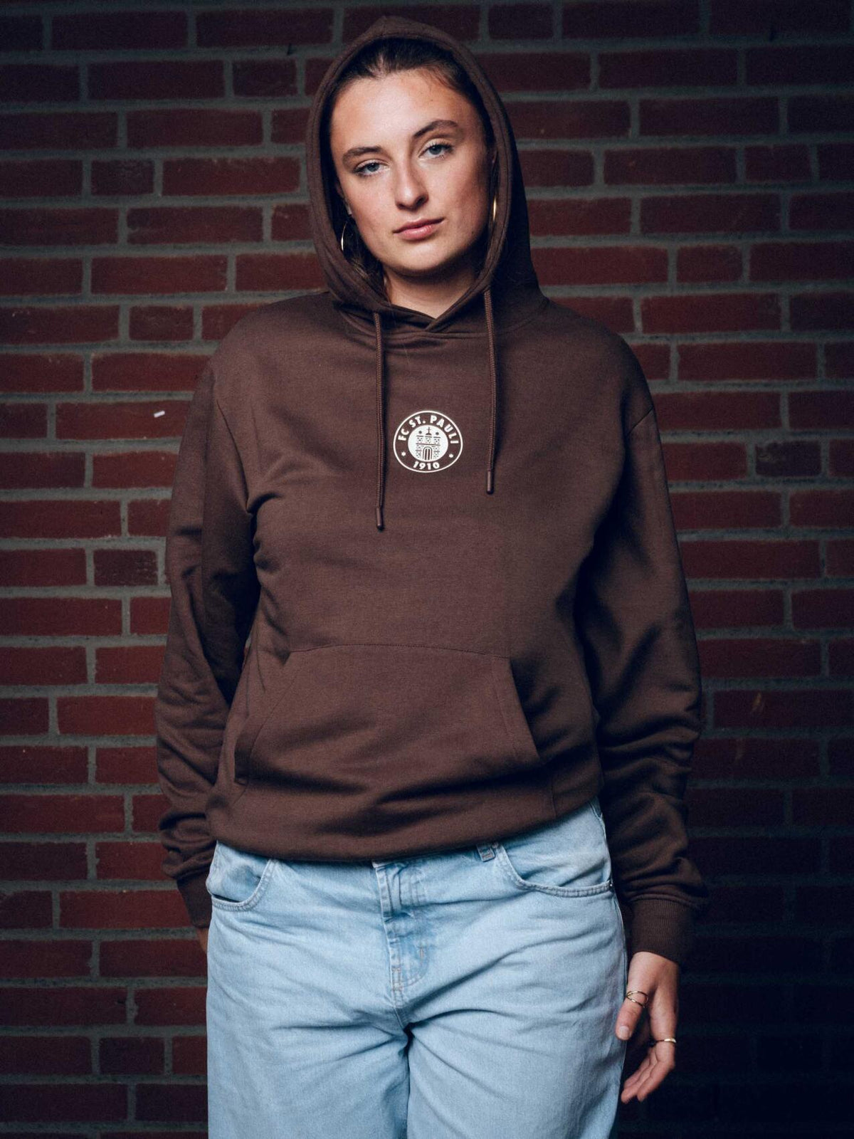 Kapuzenpullover "braun/ Off White"