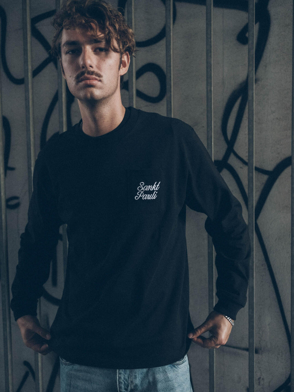 Longsleeve "Sankt Pauli Script Black"