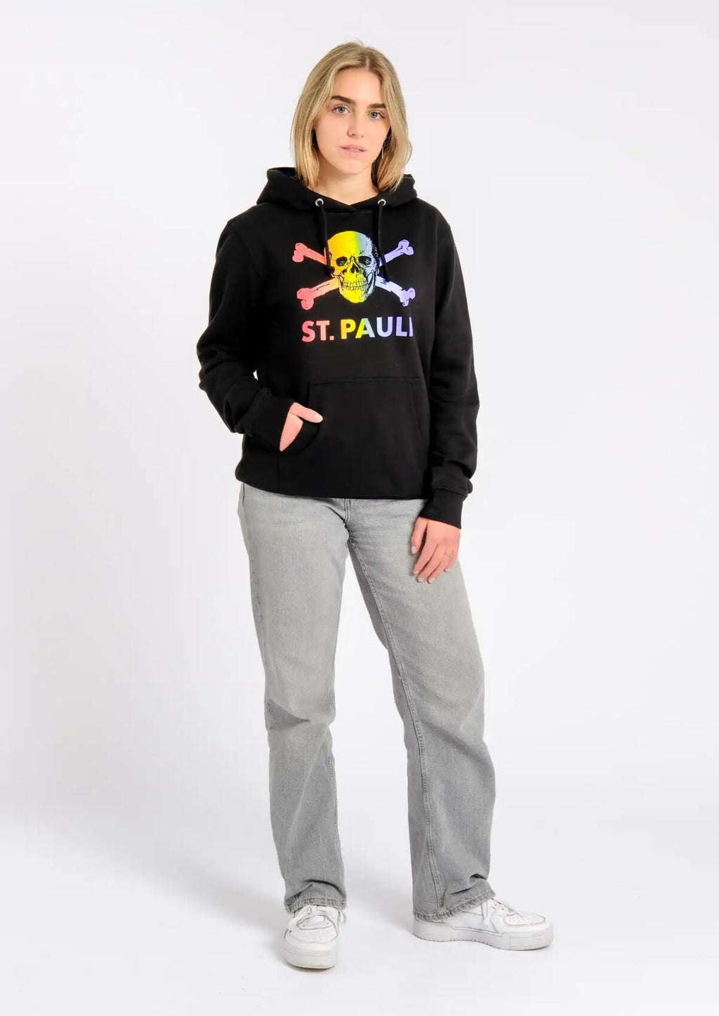 Kapuzenpullover - waisted "Regenbogen"