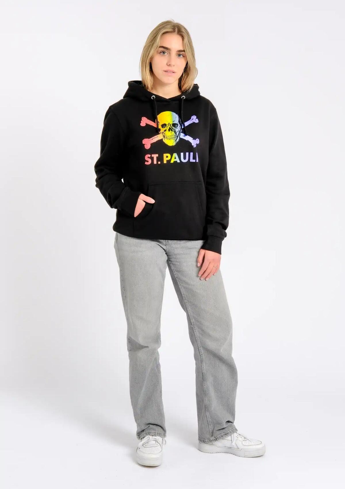 Kapuzenpullover - waisted "Regenbogen"