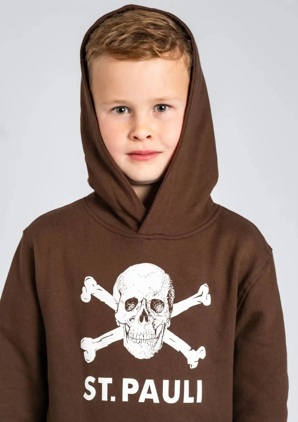 Kinder Kapuzenpullover Totenkopf Braun