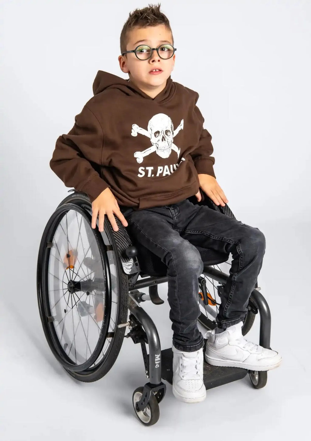 Kinder Kapuzenpullover Totenkopf Braun