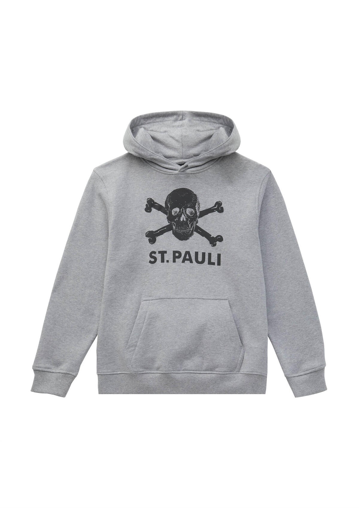 Kapuzenpullover Totenkopf Grau