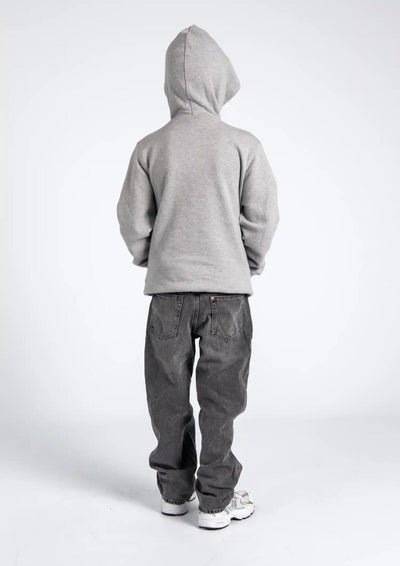 Kinder Kapuzenpullover Totenkopf Grau