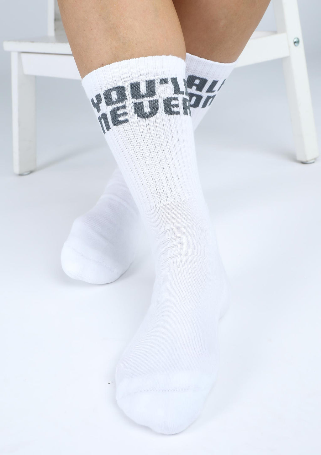 Tennissocken "You´ll never walk alone" weiss