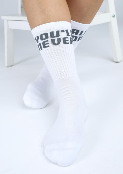 Tennissocken "You´ll never walk alone" weiss