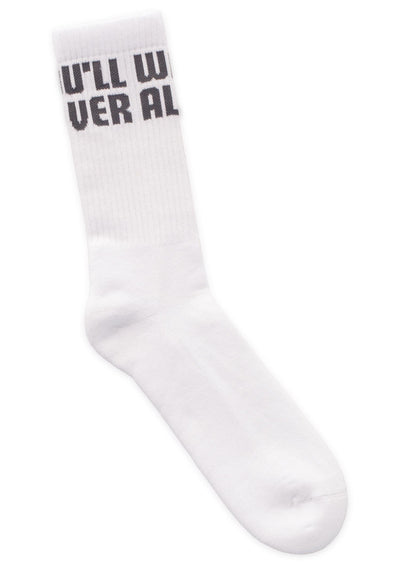 Tennissocken "You´ll never walk alone" weiss