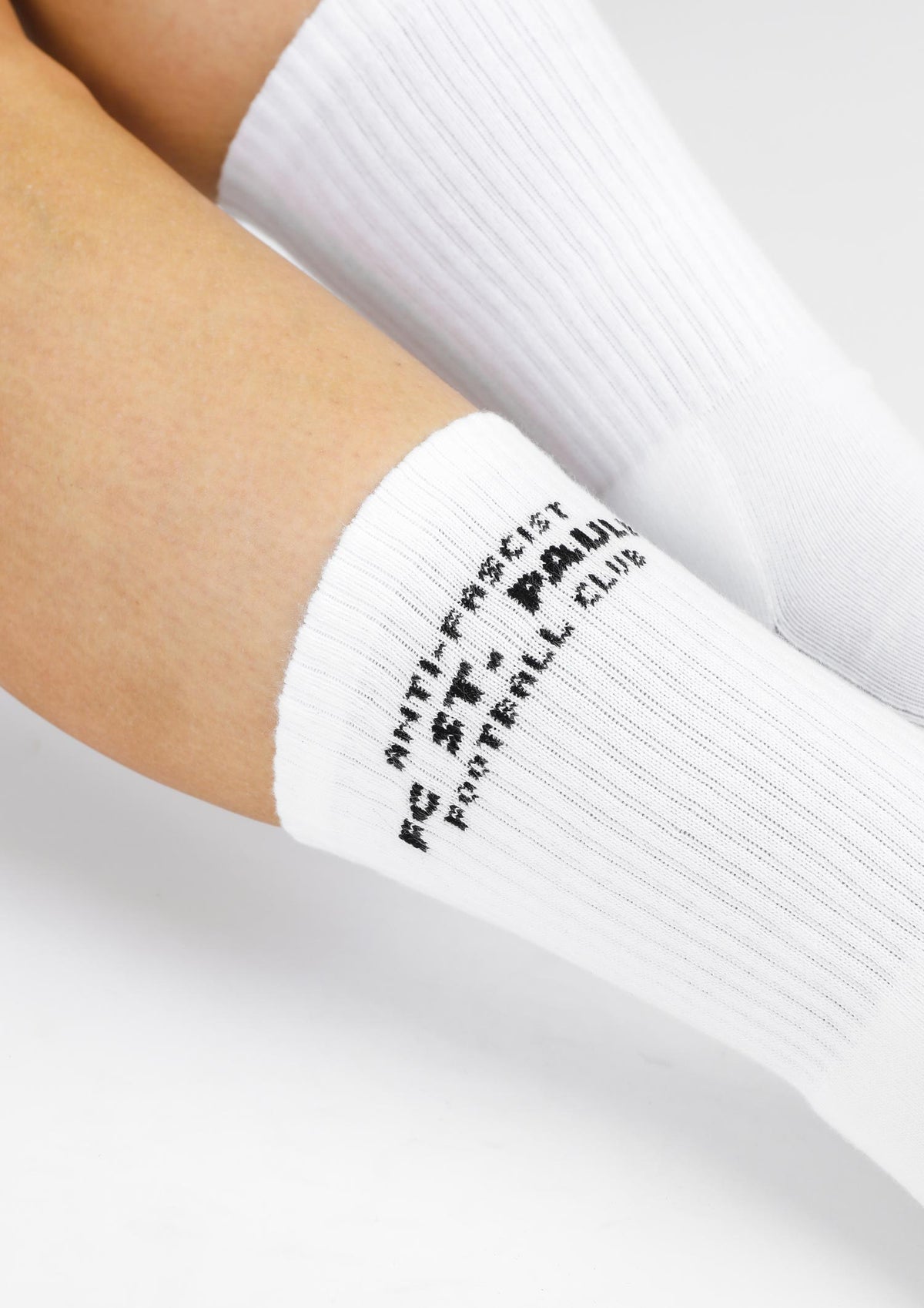 Tennissocken "Anti Fascist Football Club" weiss