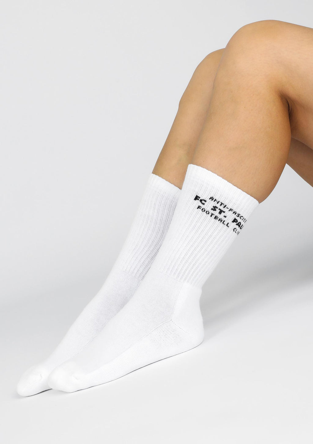 Tennissocken "Anti Fascist Football Club" weiss