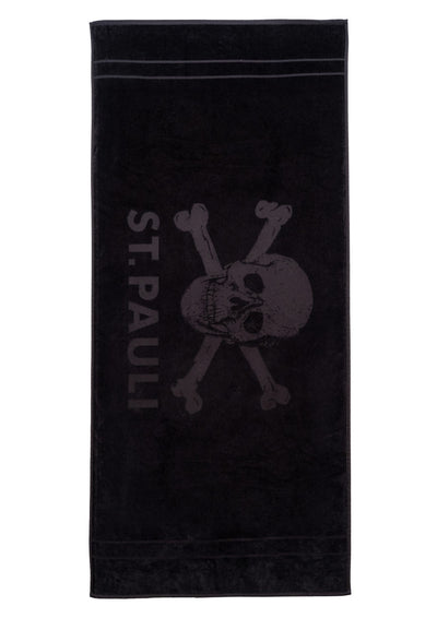 Badehandtuch Totenkopf schwarz