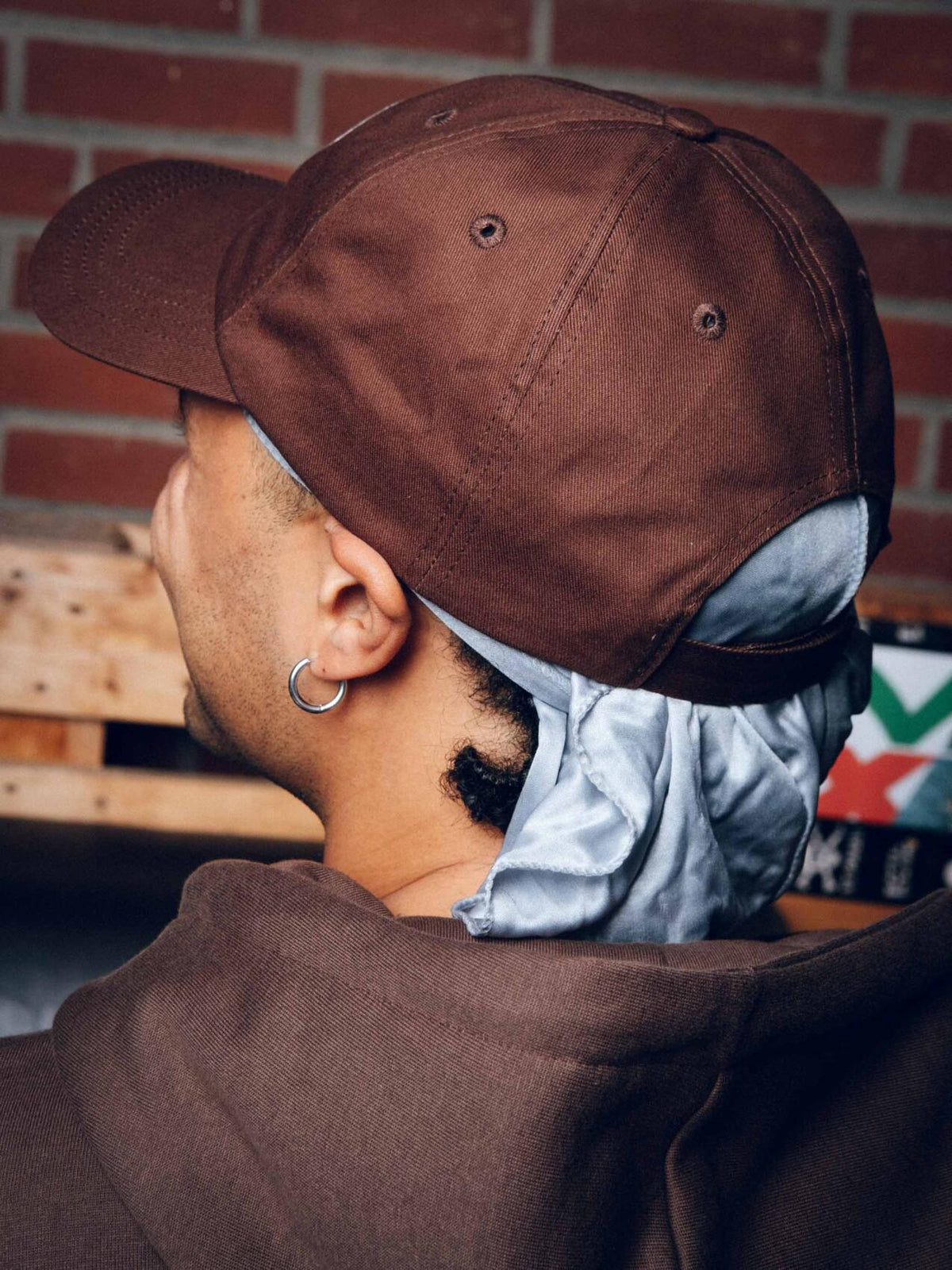 Kappe Logo "braun / off white"
