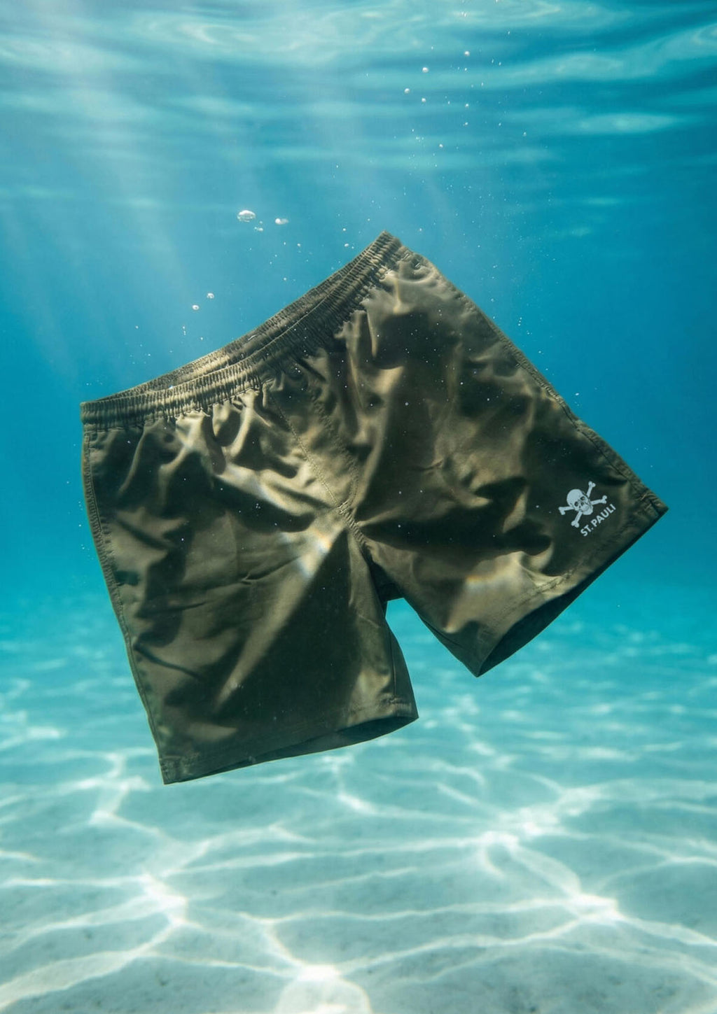 Badeshorts "Totenkopf" oliv
