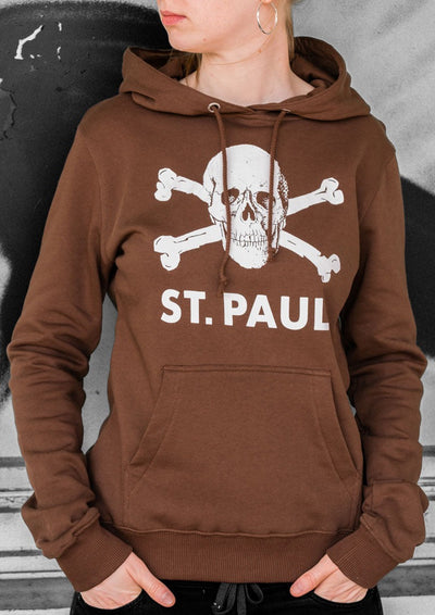 Kapuzenpullover tailliert Totenkopf Braun - Cover