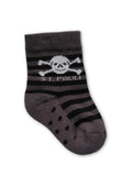 Baby Socken Totenkopf anthra Streifen - Cover