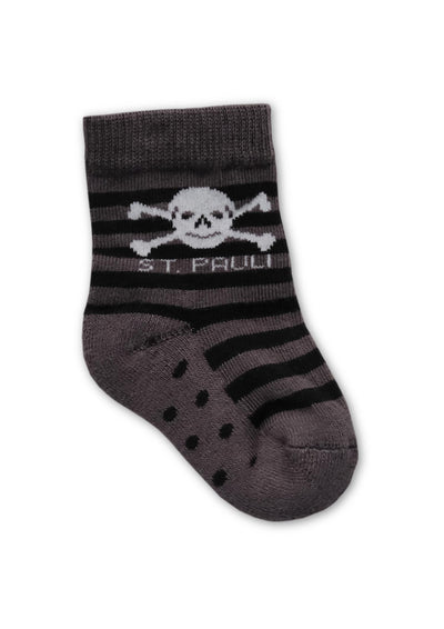 Baby Socken Totenkopf anthra Streifen - Cover