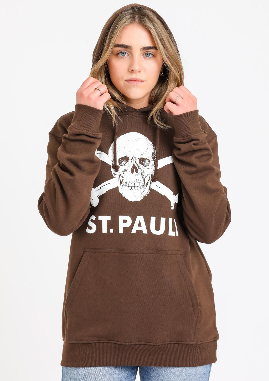 Kapuzenpullover Totenkopf Braun - Gallery