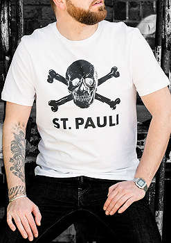 Official St Pauli Skull & Crossbones Logo T-Shirt Adult Sizes 100% Cotton 