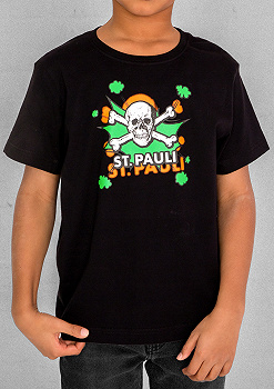 Schriftzug auf der Brust und auf der Seite Gr/ö/ße 92 bis 176 Fu/ßball Fanartikel Fanshop Pauli seitlich Kinder T-Shirt St