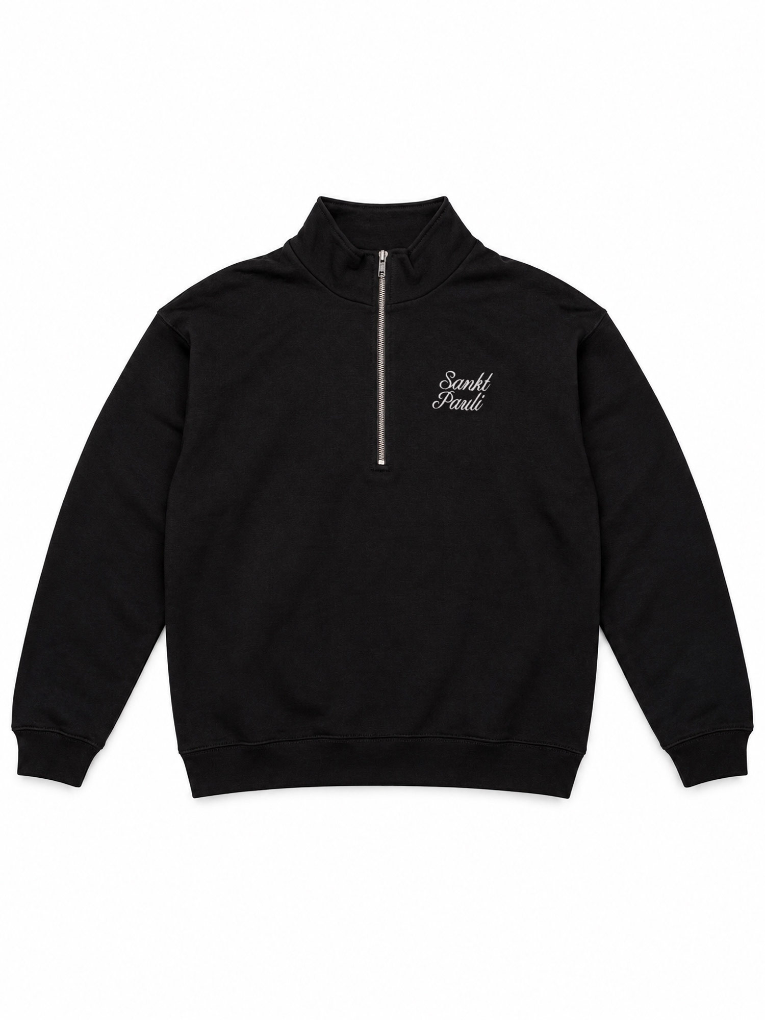 Zipped Sweater "Sankt Pauli Script Black"