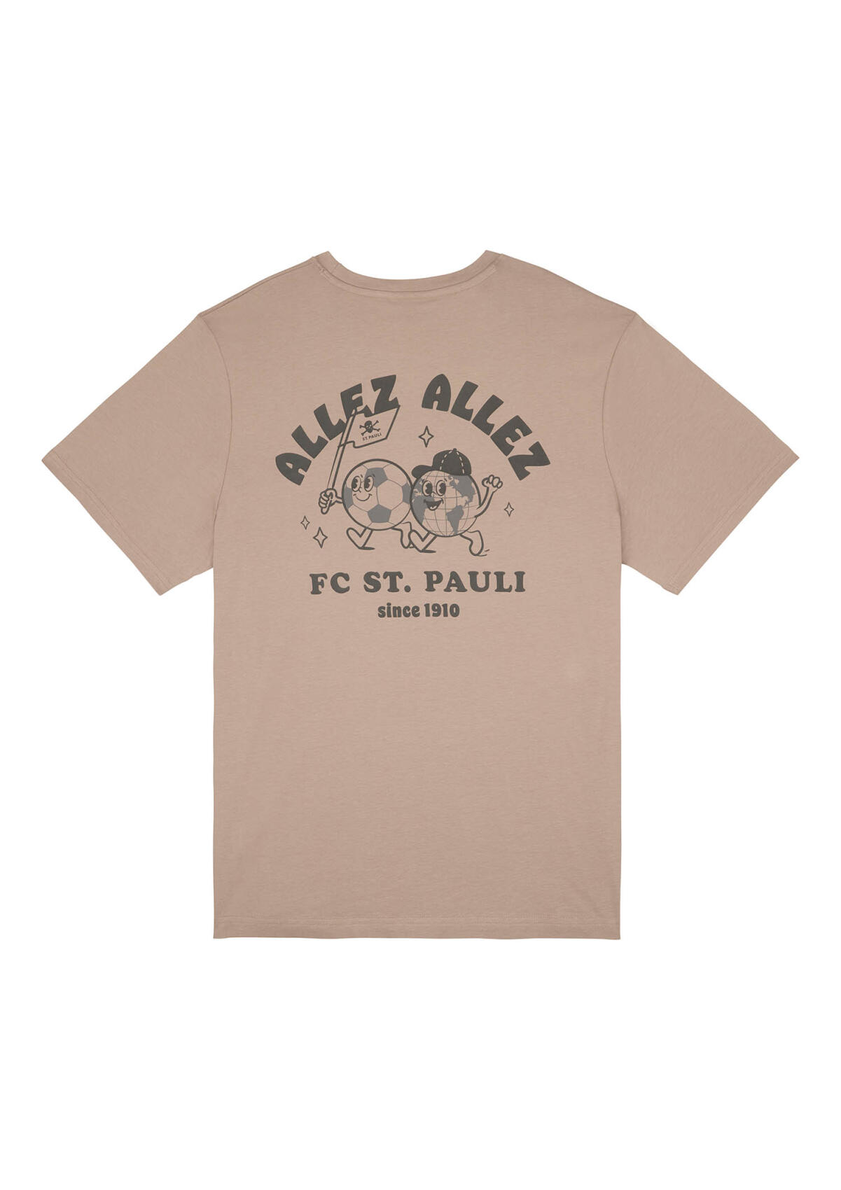 T-Shirt "Allez Allez" hellbraun/schwarz