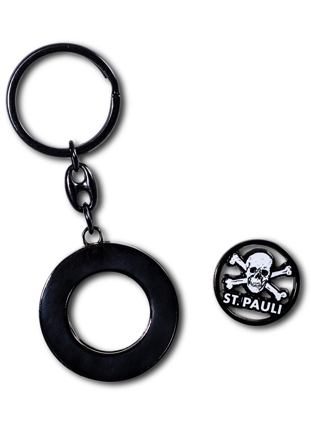 Schlüsselanhänger Chip Totenkopf Schwarz