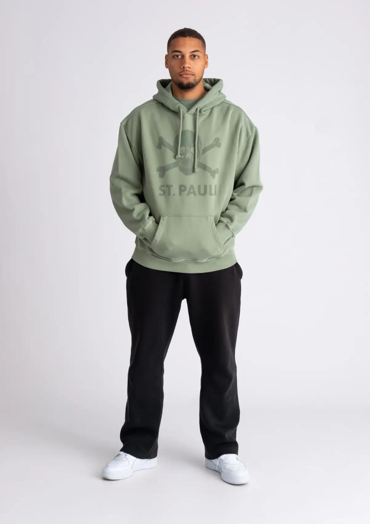Kapuzenpullover "Washed Tonal" oliv