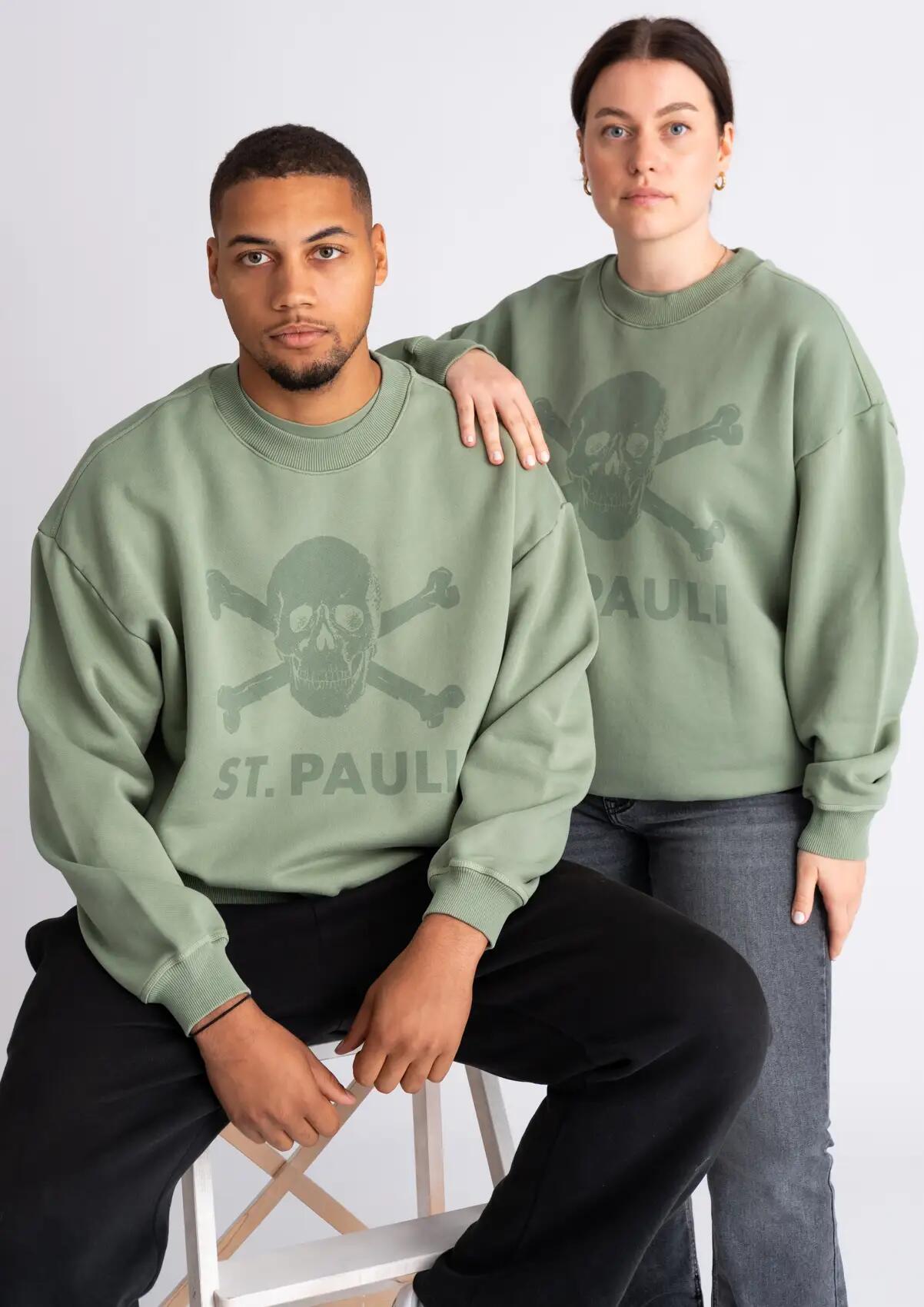 Sweater "Washed Tonal" oliv