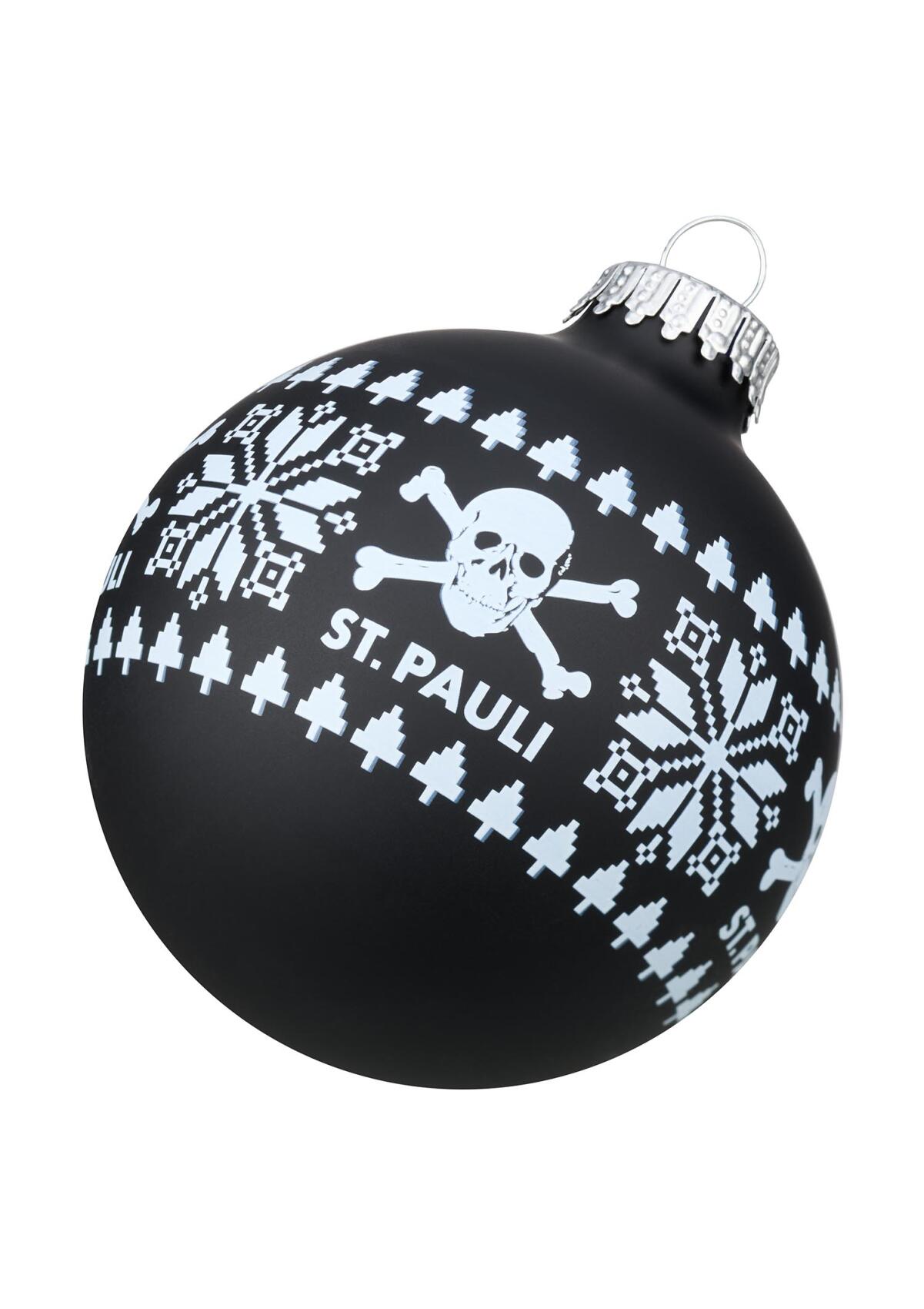 Christbaumkugel Totenkopf - schwarz