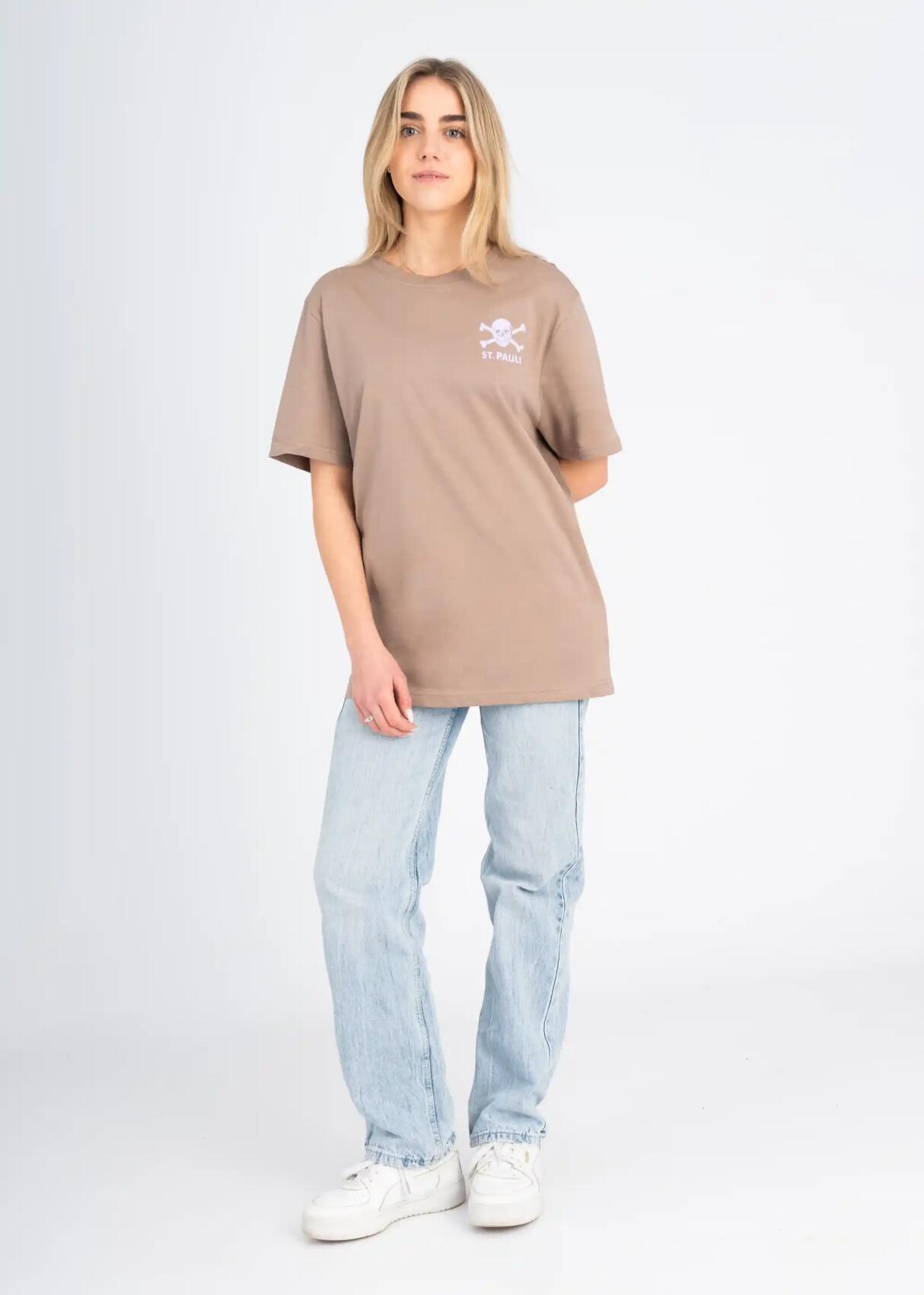 T-Shirt "Allez Allez" hellbraun/lila