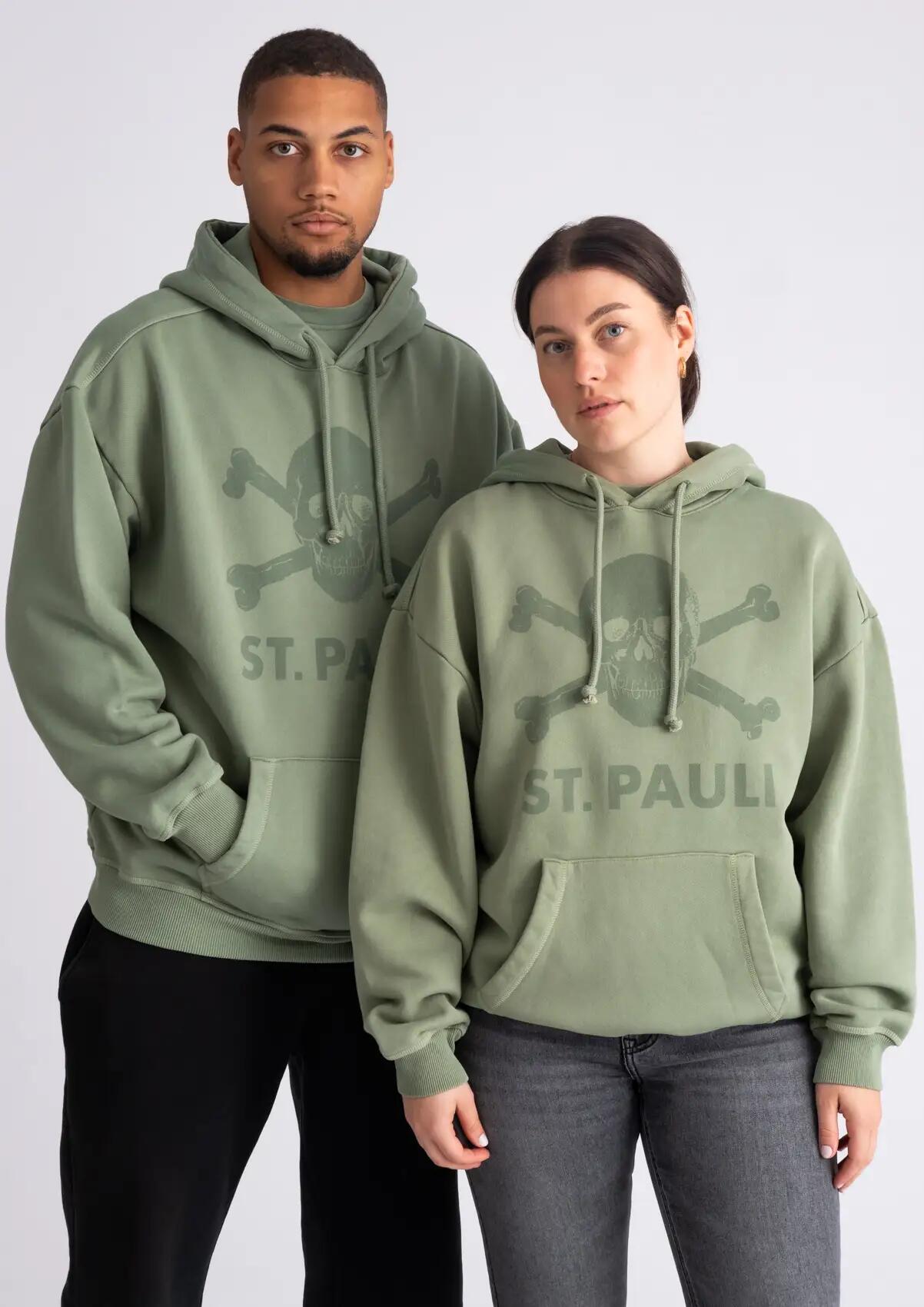 Kapuzenpullover "Washed Tonal" oliv