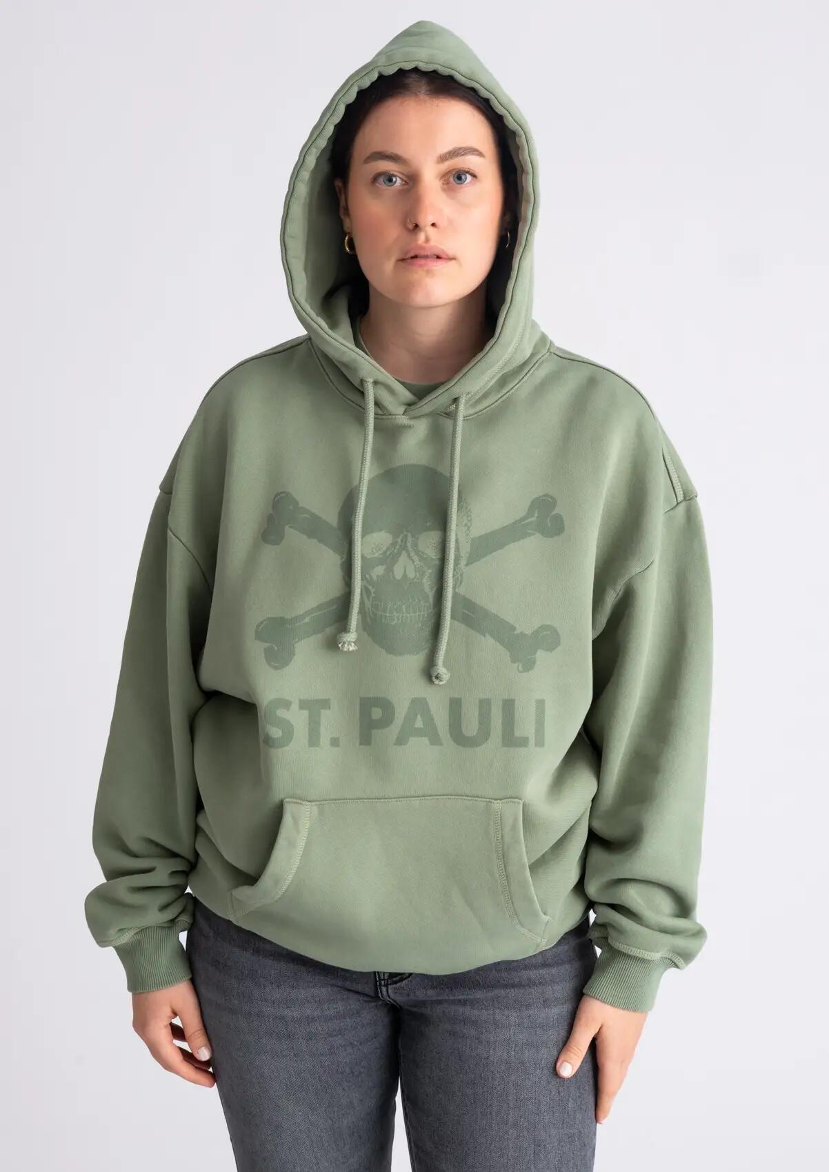 Kapuzenpullover "Washed Tonal" oliv