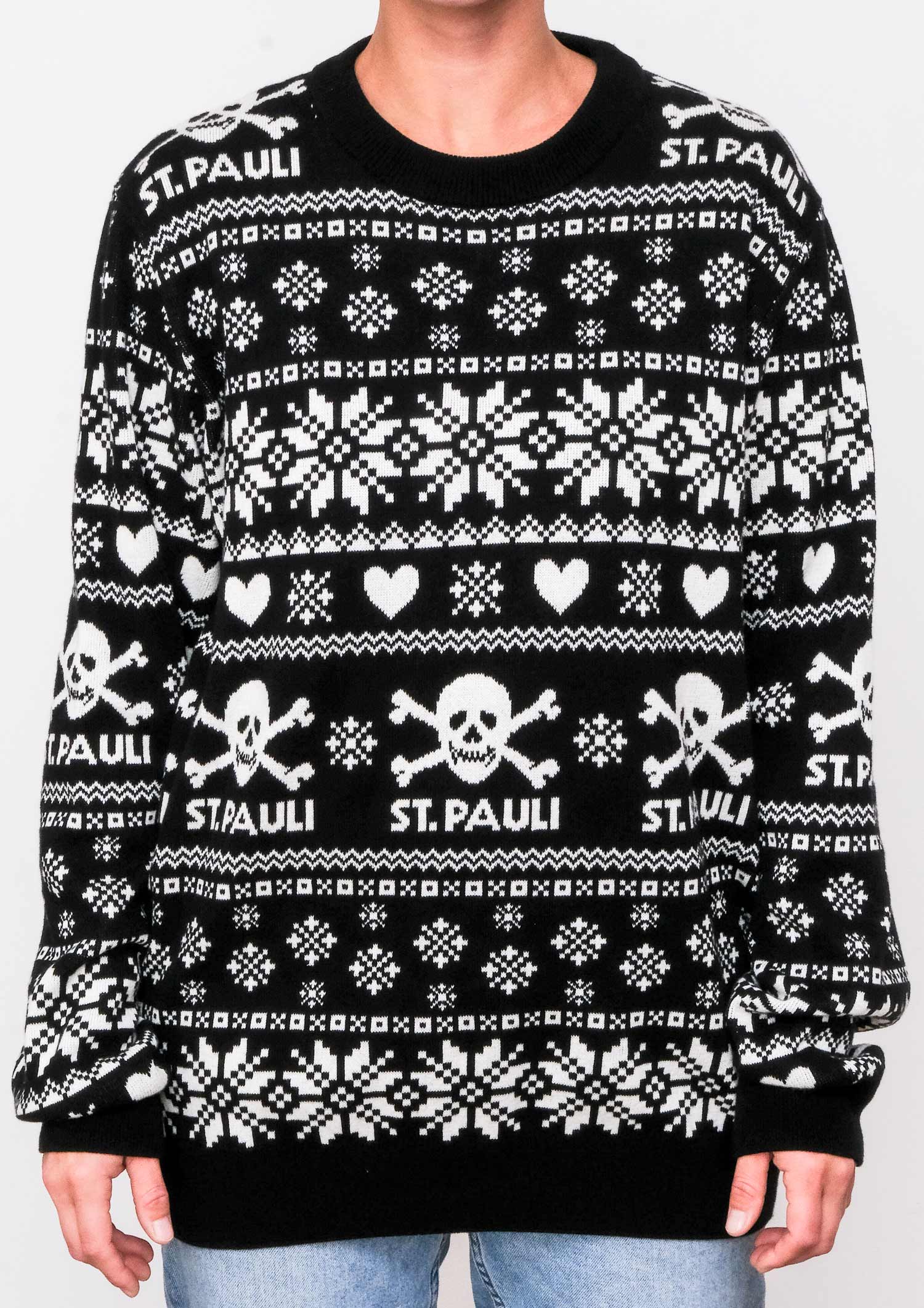 Christmas Sweater Skull and Crossbones black L SP0522001 L
