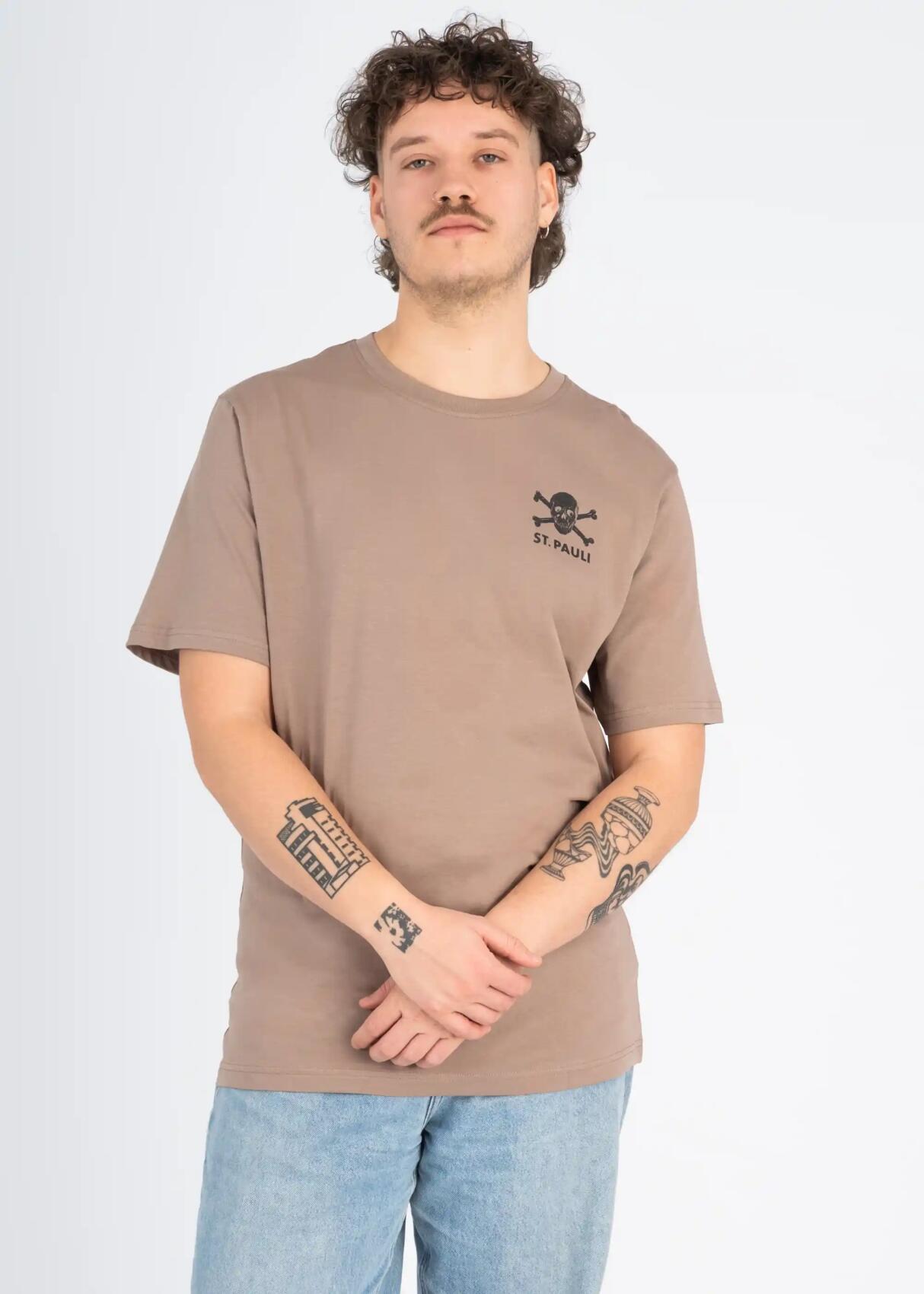 T-Shirt "Allez Allez" hellbraun/schwarz