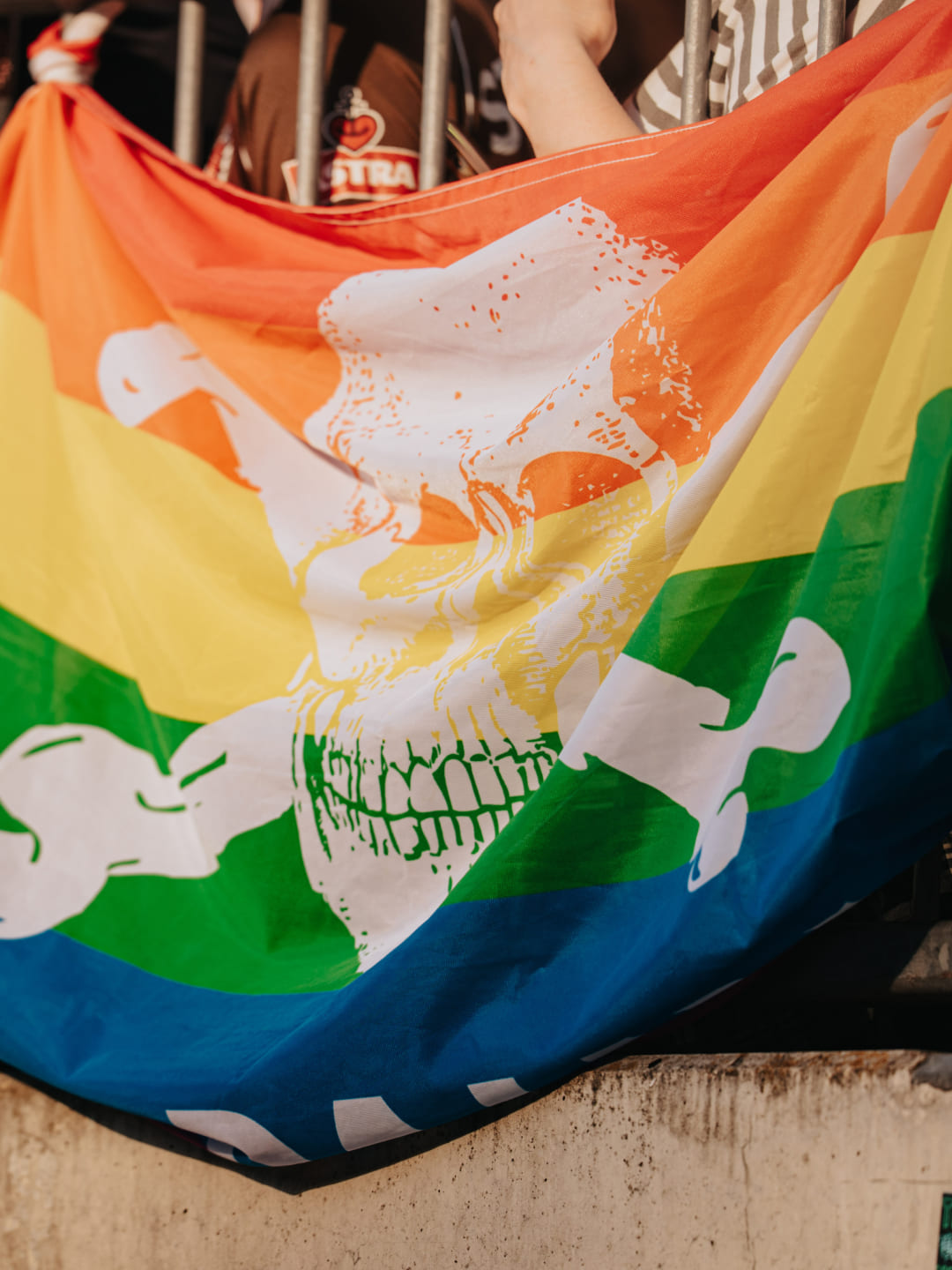 Fahne Regenbogen Totenkopf 100x150cm