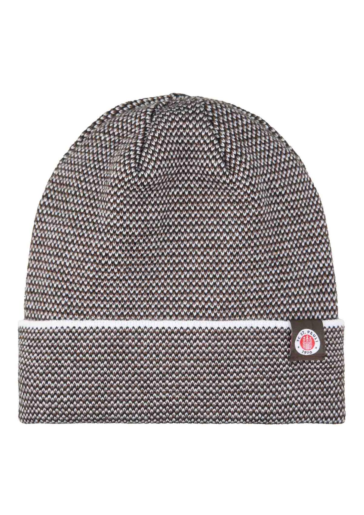 Mütze "Logolabel braun-weiss"