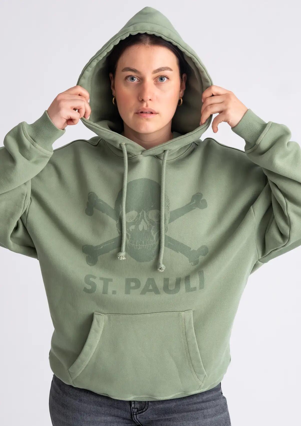 Kapuzenpullover "Washed Tonal" oliv