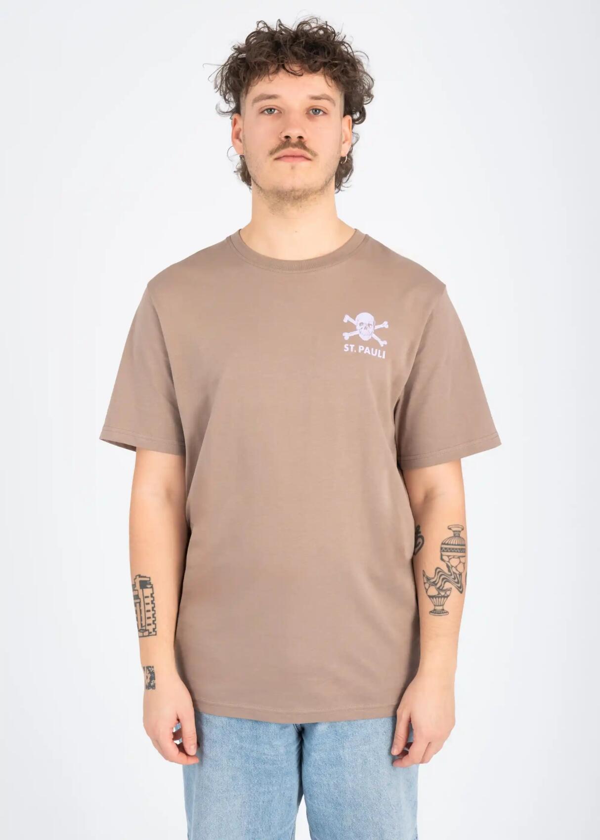 T-Shirt "Allez Allez" hellbraun/lila