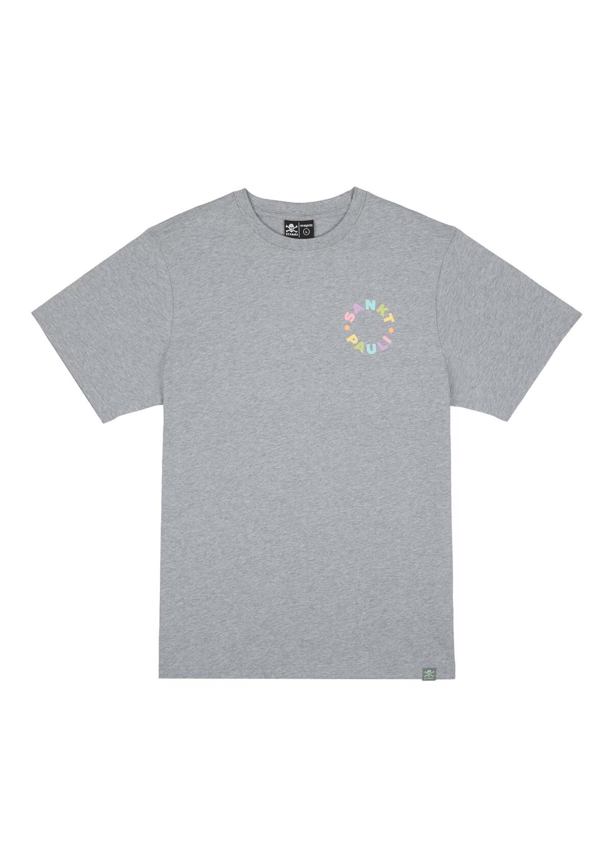 T-Shirt Rainbow Circle -Grey Melange