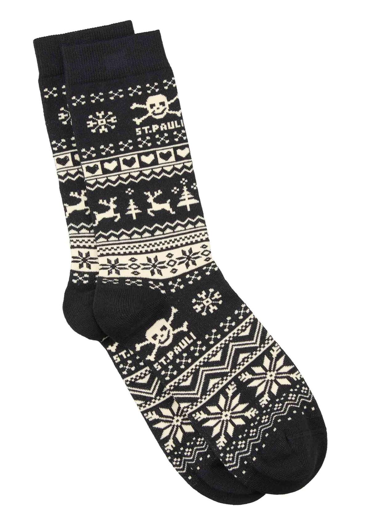 Weihnachtssocke Totenkopf schwarz