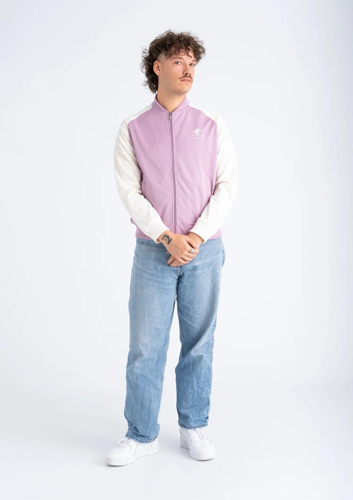 Trainingsjacke  "Classic flieder-weiss"