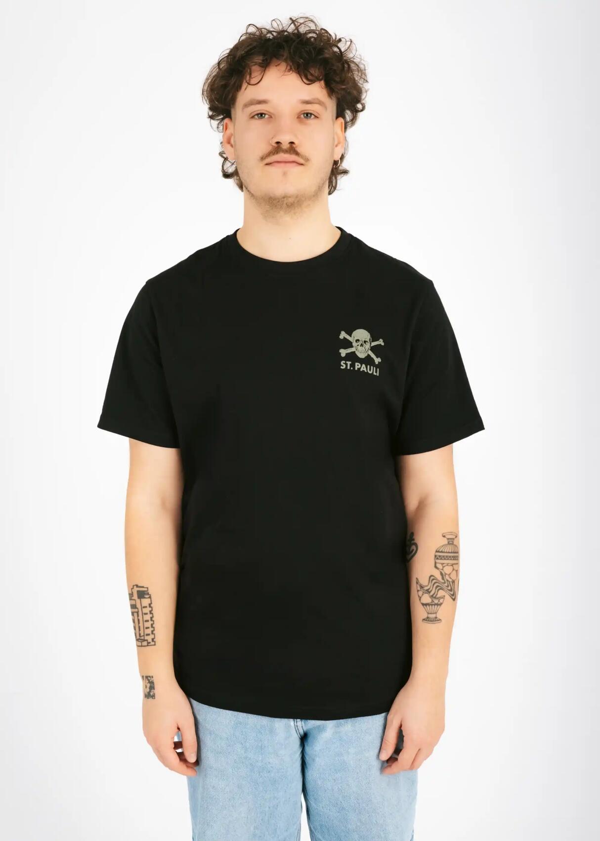 T-Shirt "Black / Olive" schwarz