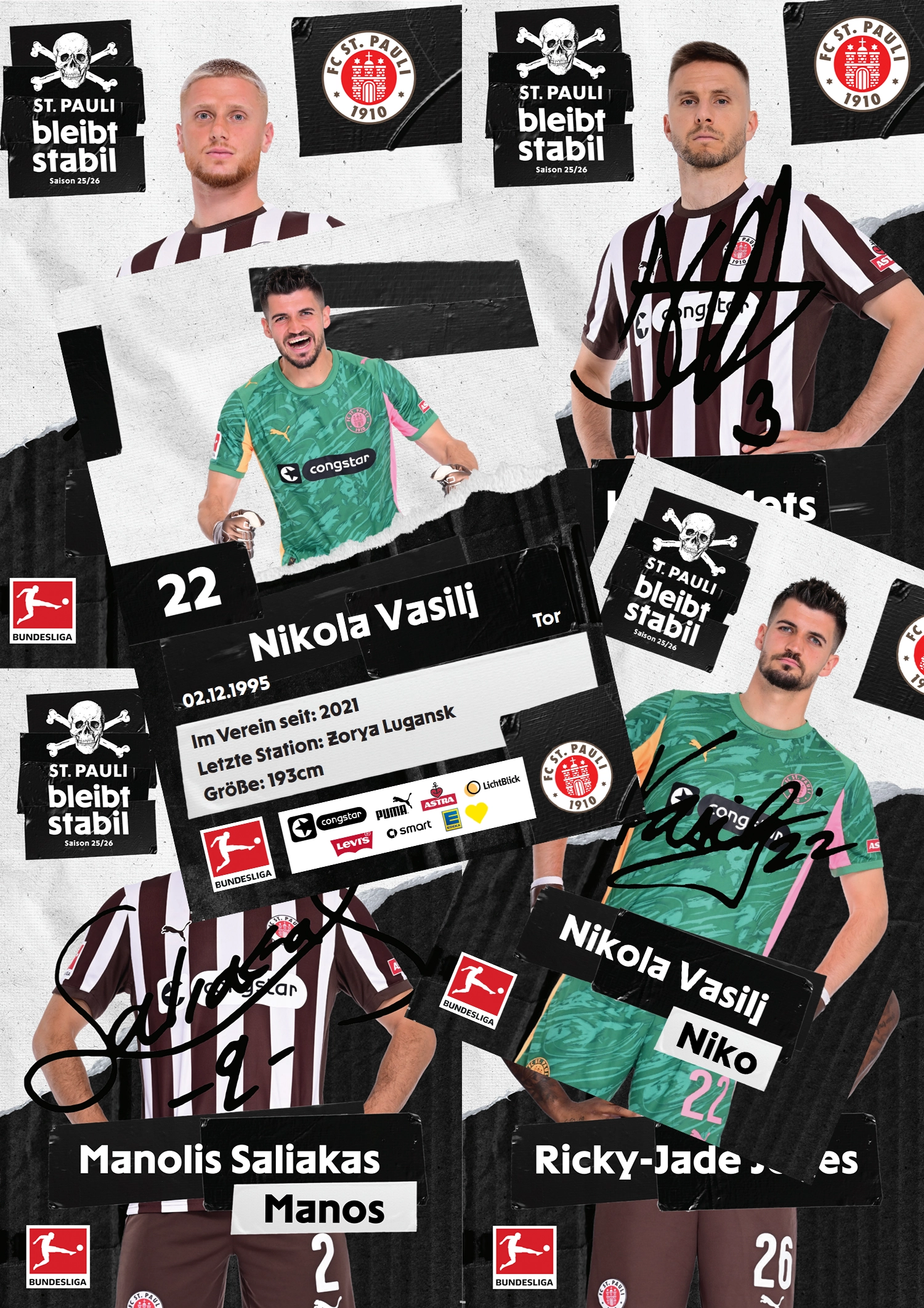 Autogrammkartenset Profis 25-26 signiert